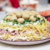 Салат из ветчины с шампиньонами консервированными