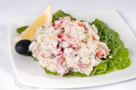 Сырный салат с ветчиной