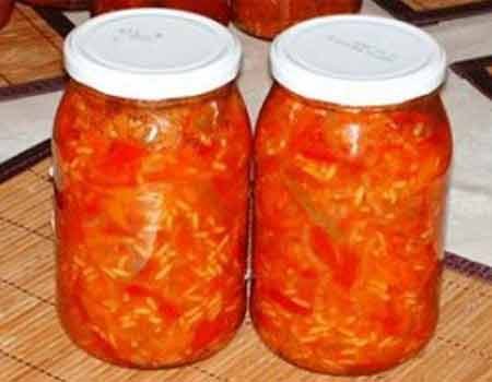 Салат из кабачков в томате на зиму