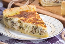 Лоранский пирог с курицей и грибами