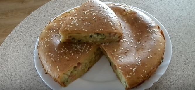 Заливной пирог с капустой