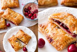 Пирог из слоёного теста с ягодами