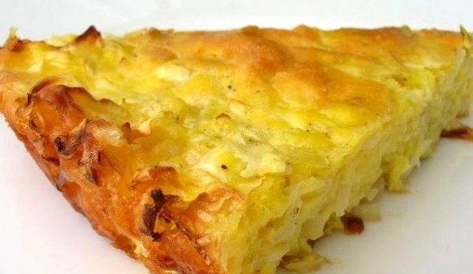 Наливной пирог с капустой