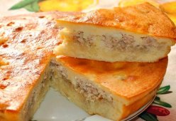 Заливной пирог с мясом