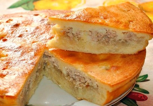 Заливной пирог с мясом