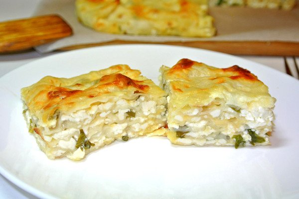 Пирог из лаваша с сыром