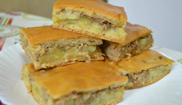 Заливной пирог с картошкой