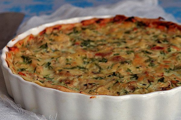 Жидкий пирог с капустой