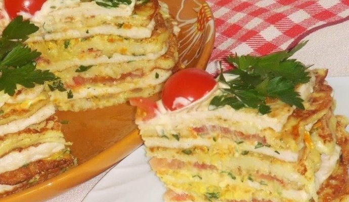 Торт из куриного фарша