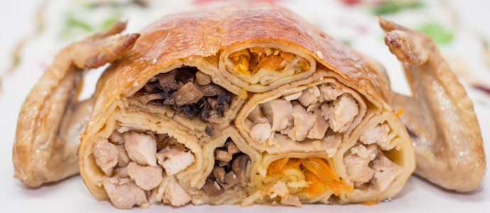 Курица с блинчиками