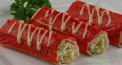 Крабовые палочки с креветочным фаршем