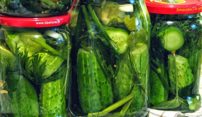 Огурцы консервированные (трехкратная заливка)