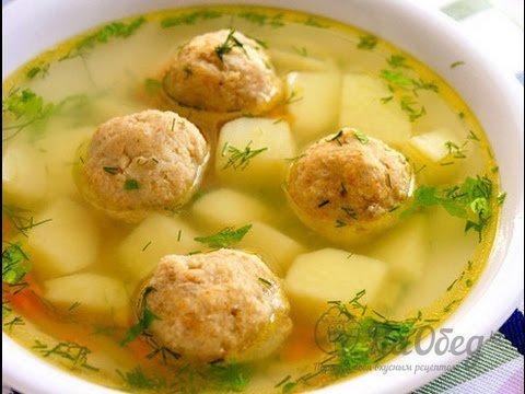 Картофельный суп с фрикадельками (на объем супа в два литра)