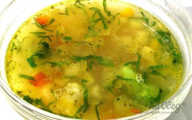 Легкий овощной суп с рисом