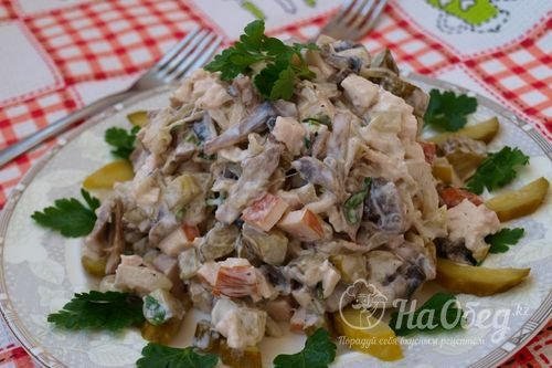 Салат с копченой курицей «Зимний вечер»