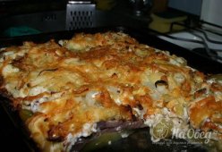 Мясо по-французски с картошкой и грибами