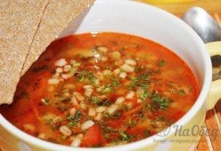 Рассольник с перловкой