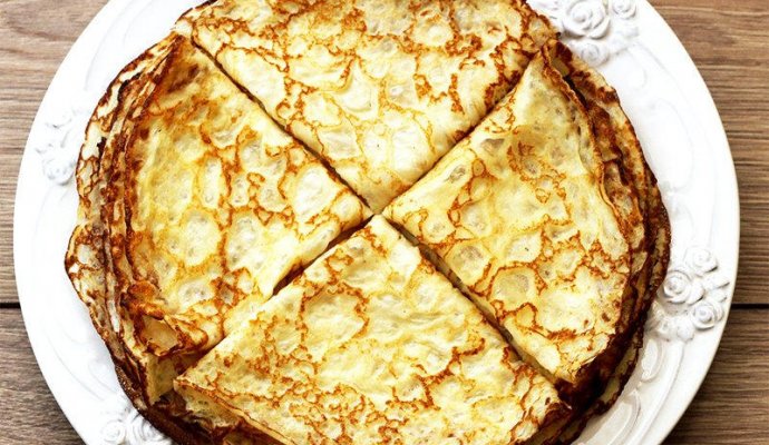 Блины на молоке со сливочным маслом