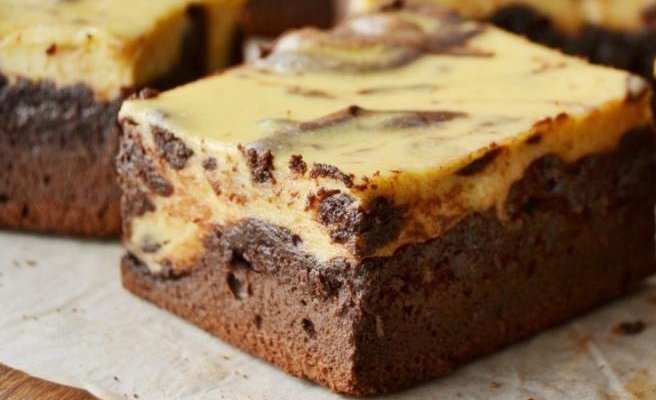 Брауни с бананом и творогом