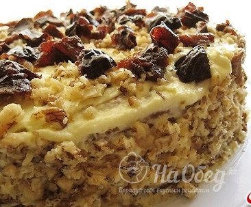 Кекс с черносливом и орехами
