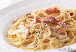 Паста Карбонара с ветчиной