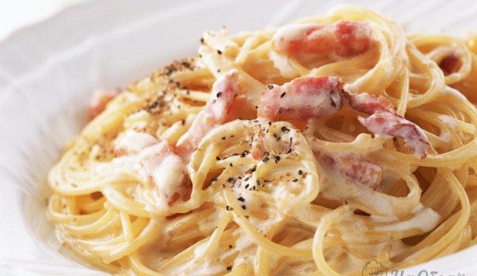 Паста Карбонара с ветчиной