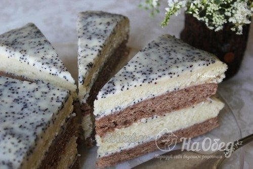 Сметанный торт с маком