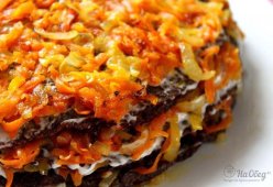 Печеночный торт из говяжьей печени