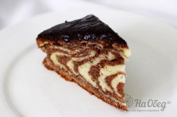 Торт «Зебра» с глазурью