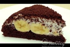 Шоколадно банановый торт