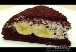 Шоколадно банановый торт