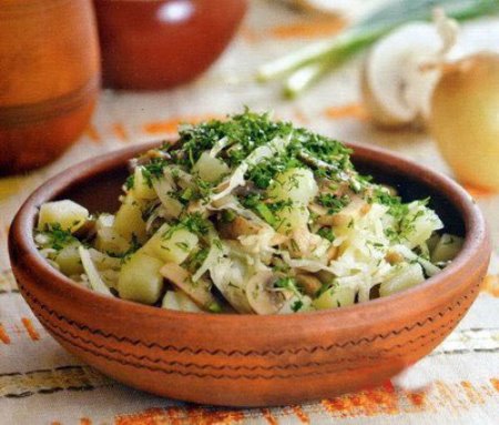 Салат из шампиньонов и картофеля