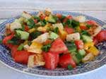 Грибной салат с баклажанами и желтыми томатами