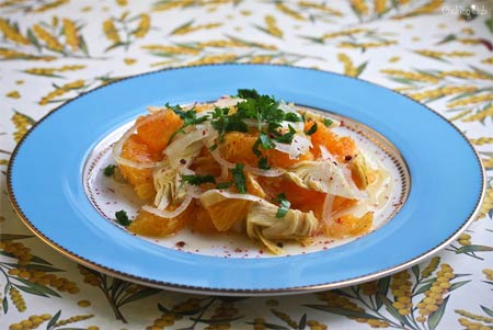 Салат с апельсинами и артишоком