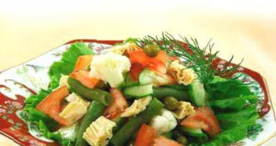 салат с капустой и стручковой фасолью
