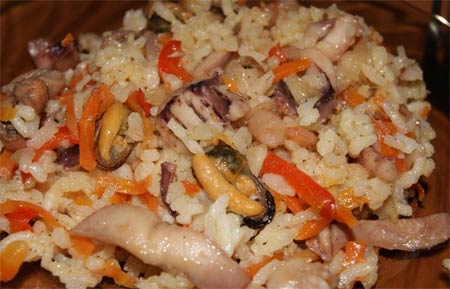 Морской салат с рисом