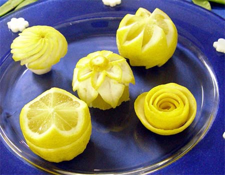 цветочки из лимона