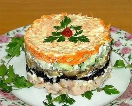 Грибная обжорка: шампиньоны с курицей